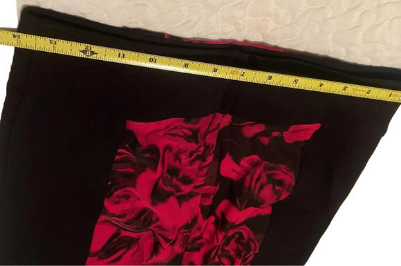 Cache Black / Red Floral Flower Print Skirt Size 0 - - Picture 4 of 6